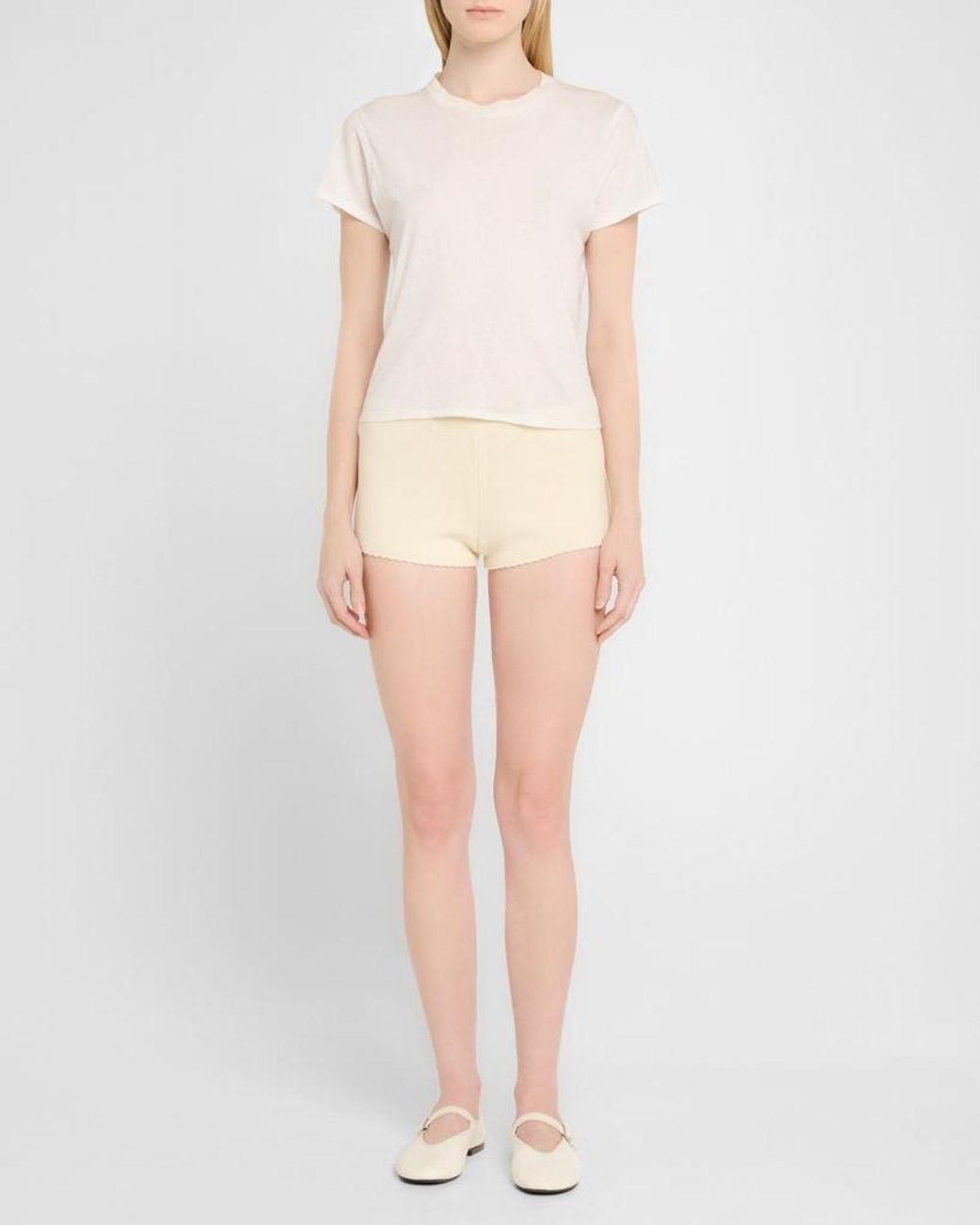 Solid & Striped Natural The Celeste Knit Micro Shorts