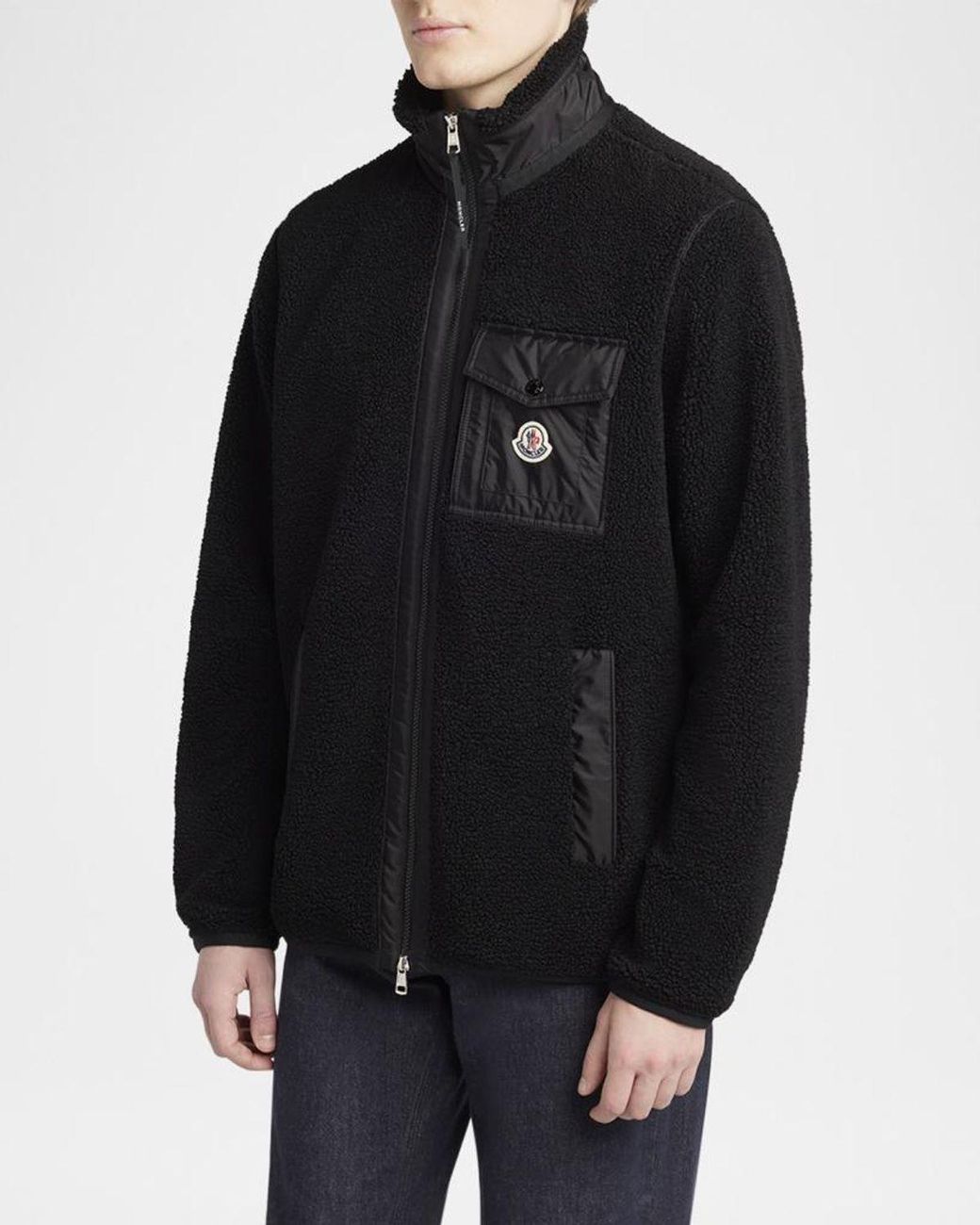 Moncler Black Apos;S Teddy Boucle Full-Zip Jacket for men