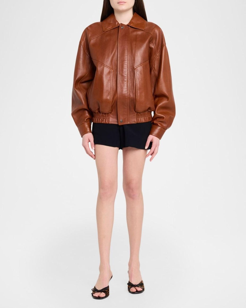 Miu Miu Brown 80Mm Leopard Calf Hair Mule Sandals