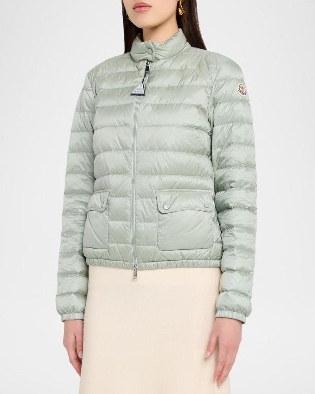 Moncler Gray Lans Short Down Jacket