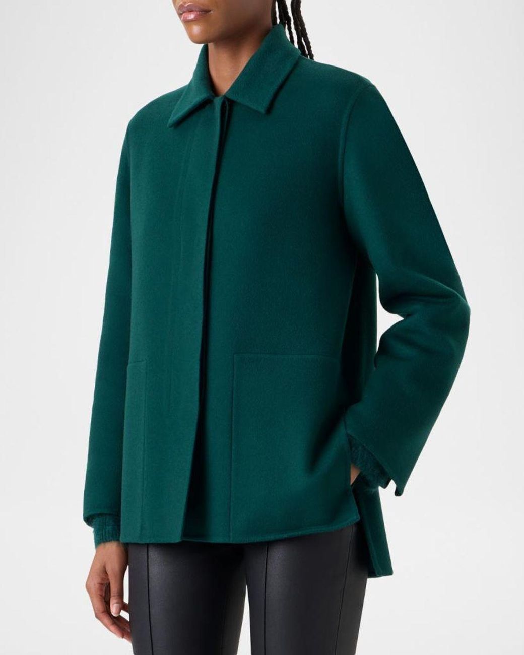 Akris Green Laars Cashmere Long Jacket