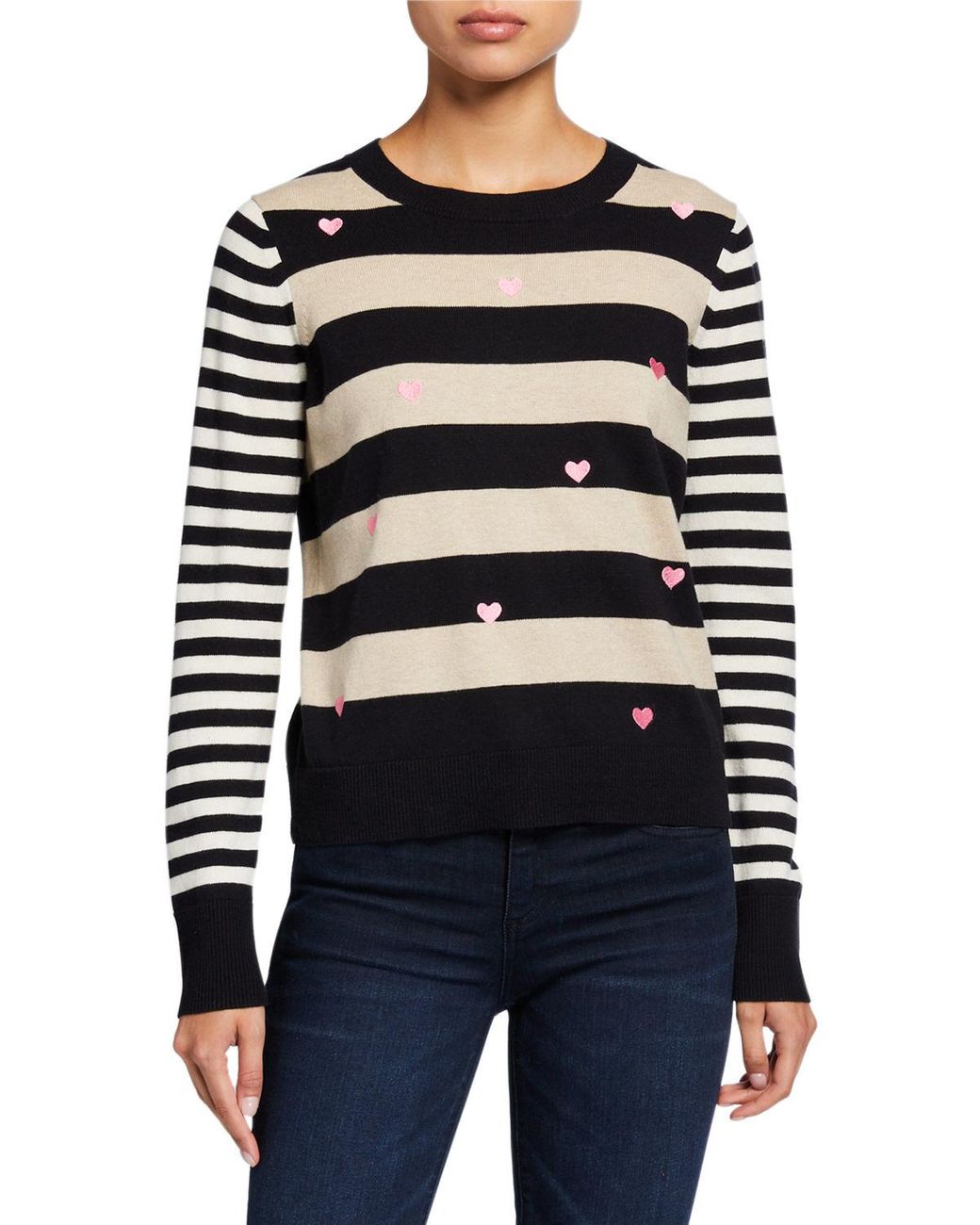 Lisa Todd Skip A Beat Multi-stripe Cotton/cashmere Sweater W ...