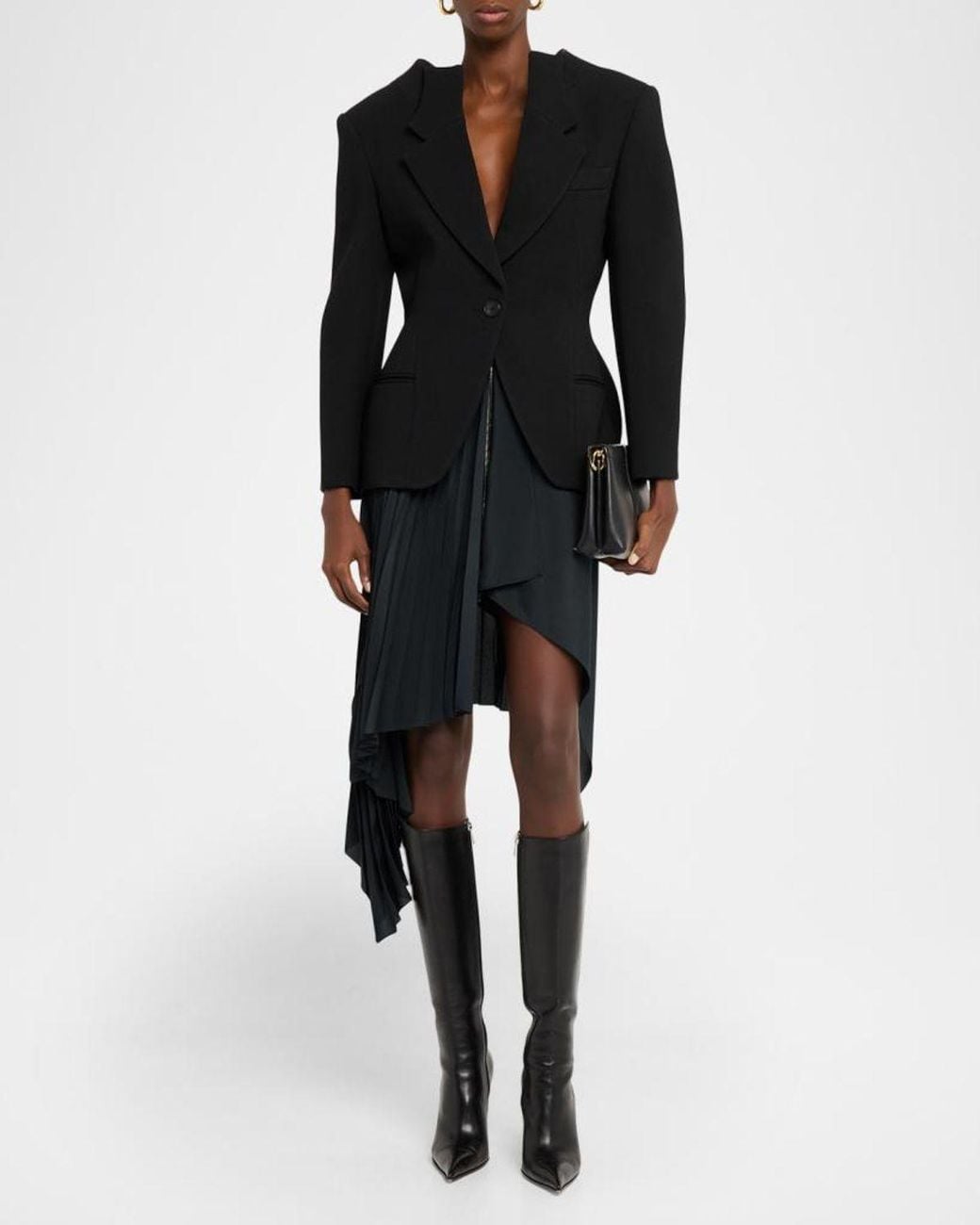 Givenchy Black Single-Breasted Slashed Jacket