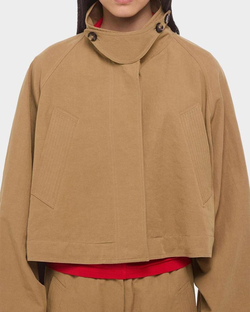 Helmut Lang Natural Cropped Trench Jacket