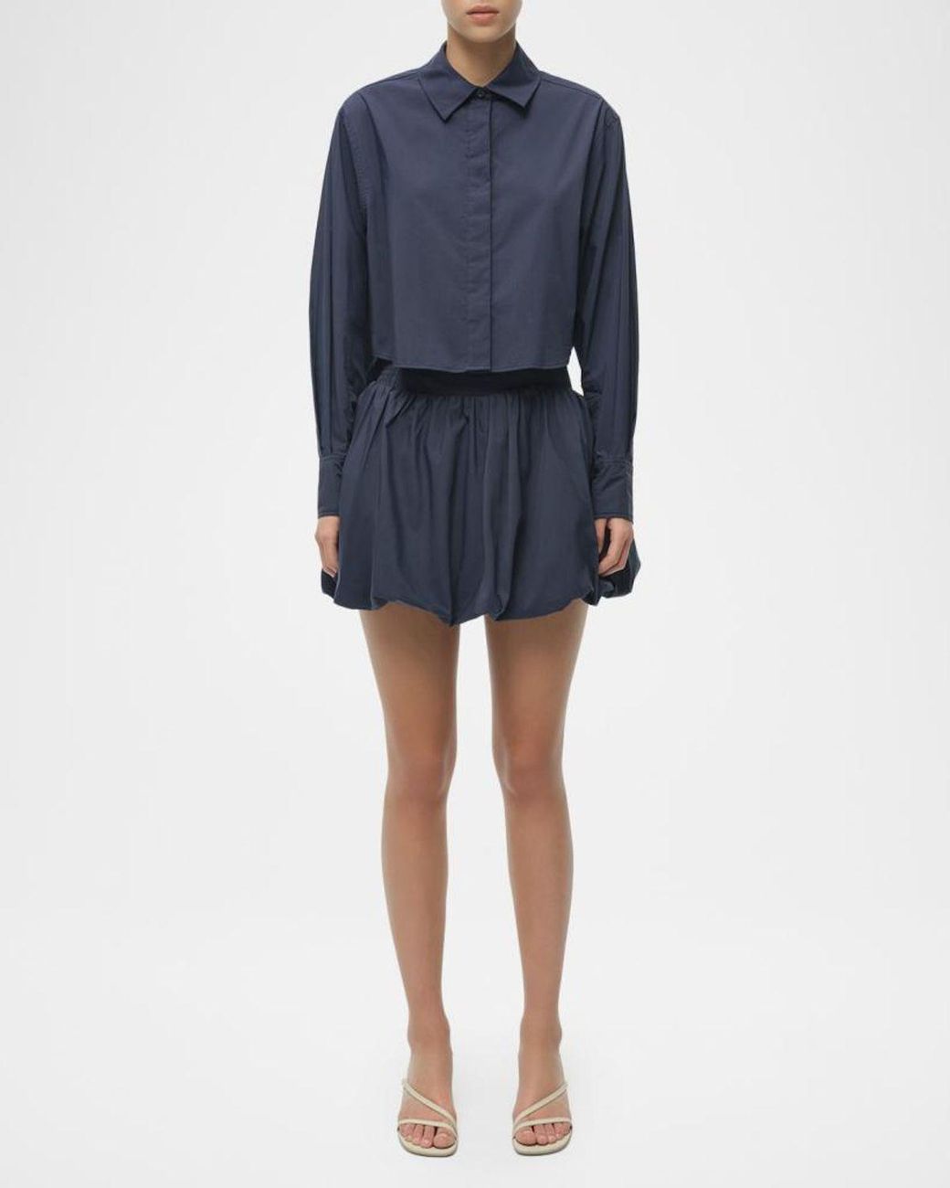 Jonathan Simkhai Blue Pippa Mini Bubble Skirt