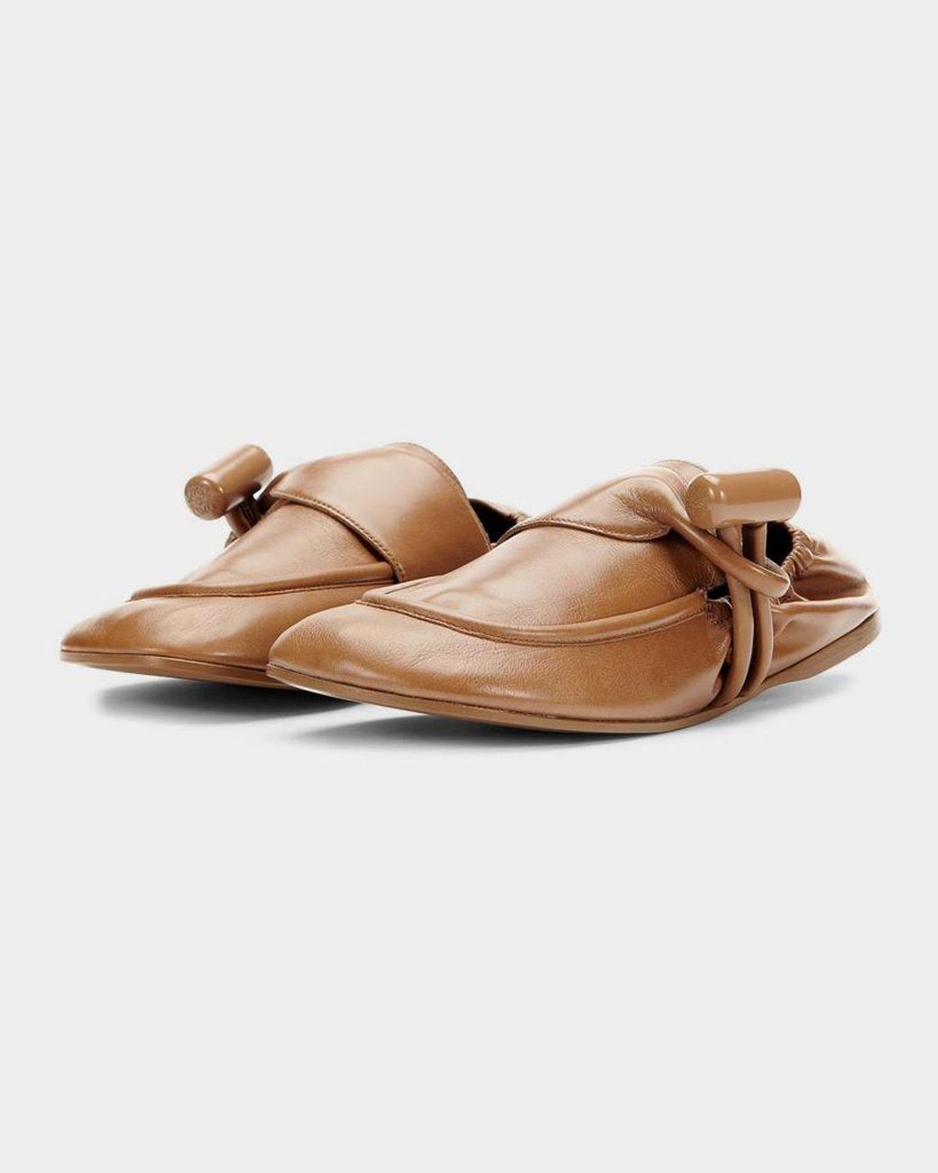 Loewe Natural Toggle Leather Loafers