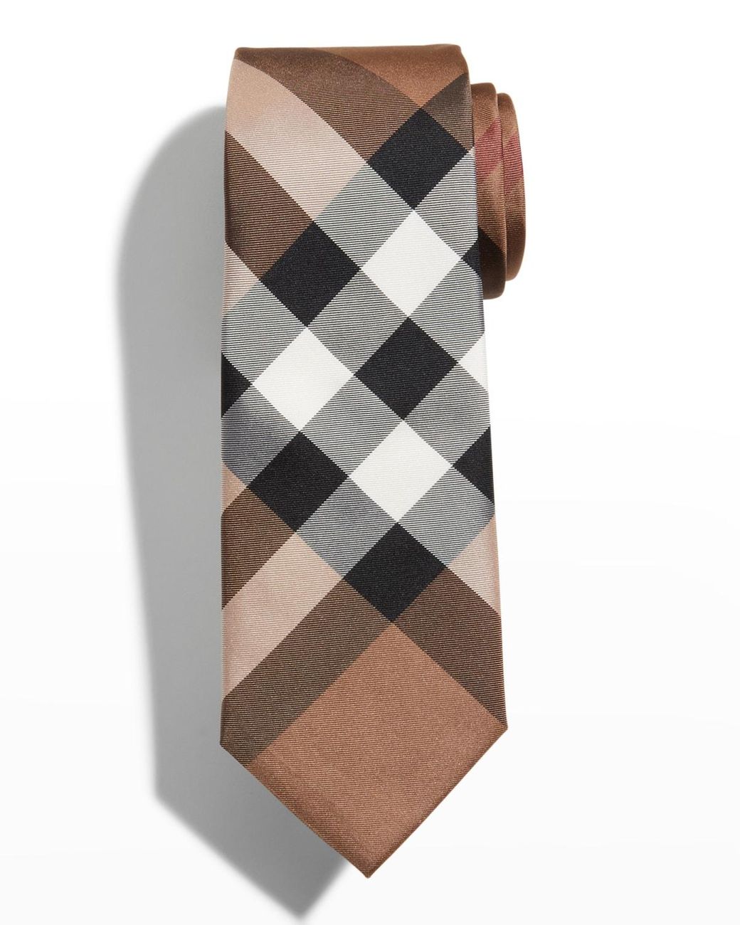 Burberry Manston Silk Check Tie in Gray for Men | Lyst