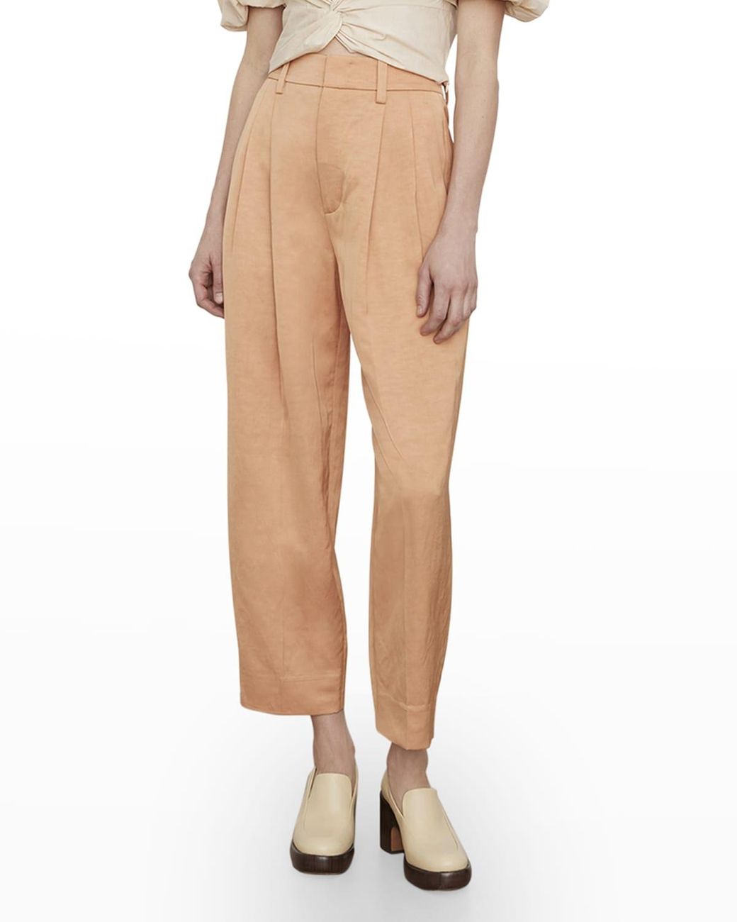 vince pleated front tapered pants