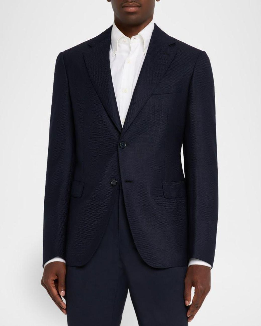 Brioni Blue Apos;S Wool Hopsack Single-Breasted Blazer for men