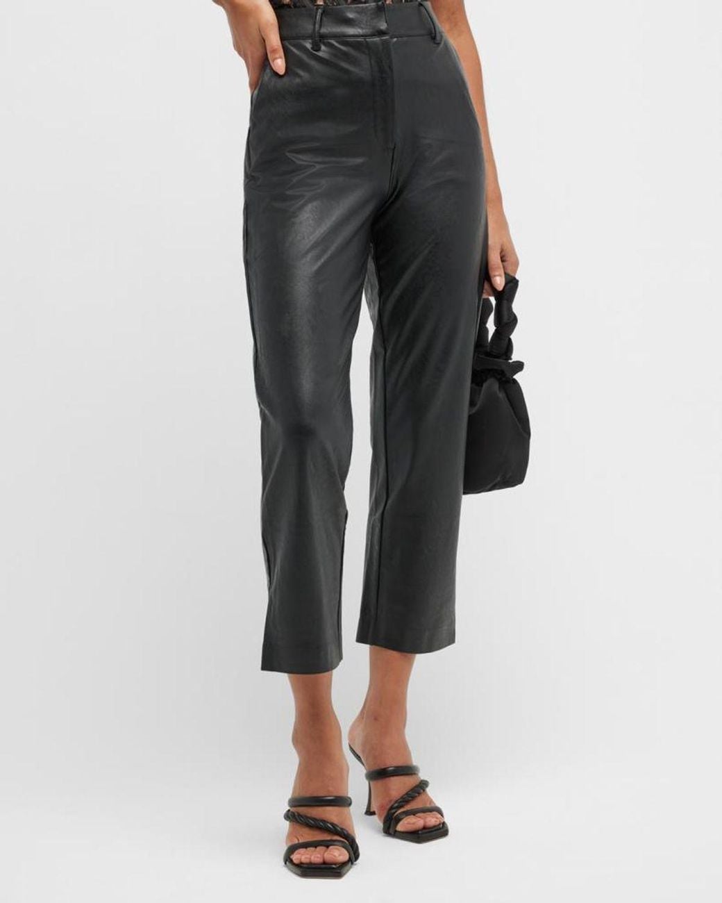 Commando Black Faux-Leather Ankle Pants