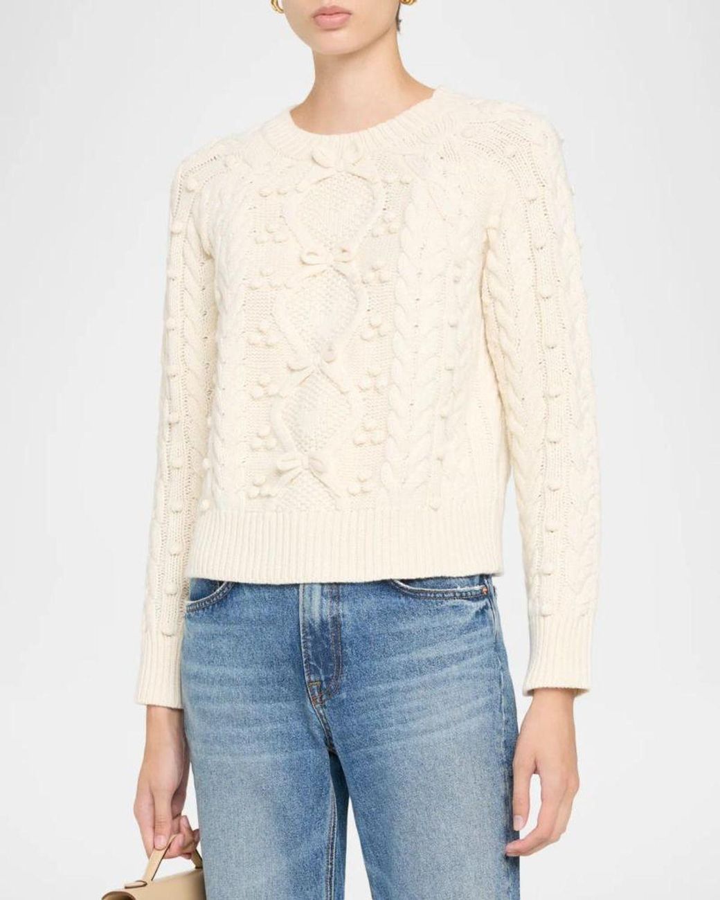 LoveShackFancy Natural Mavelle Wool-Blend Sweater
