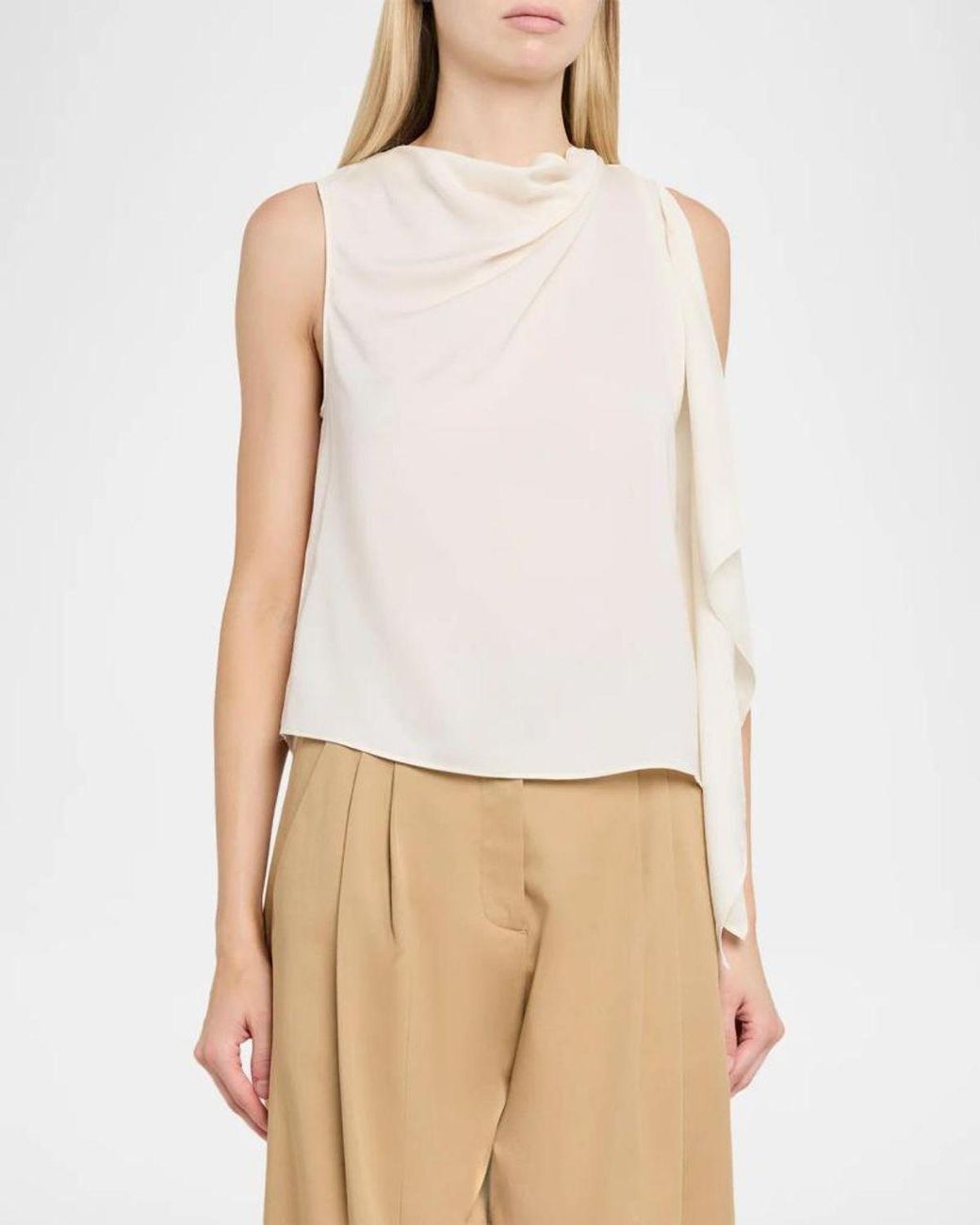 A.L.C. White Kit Draped Top