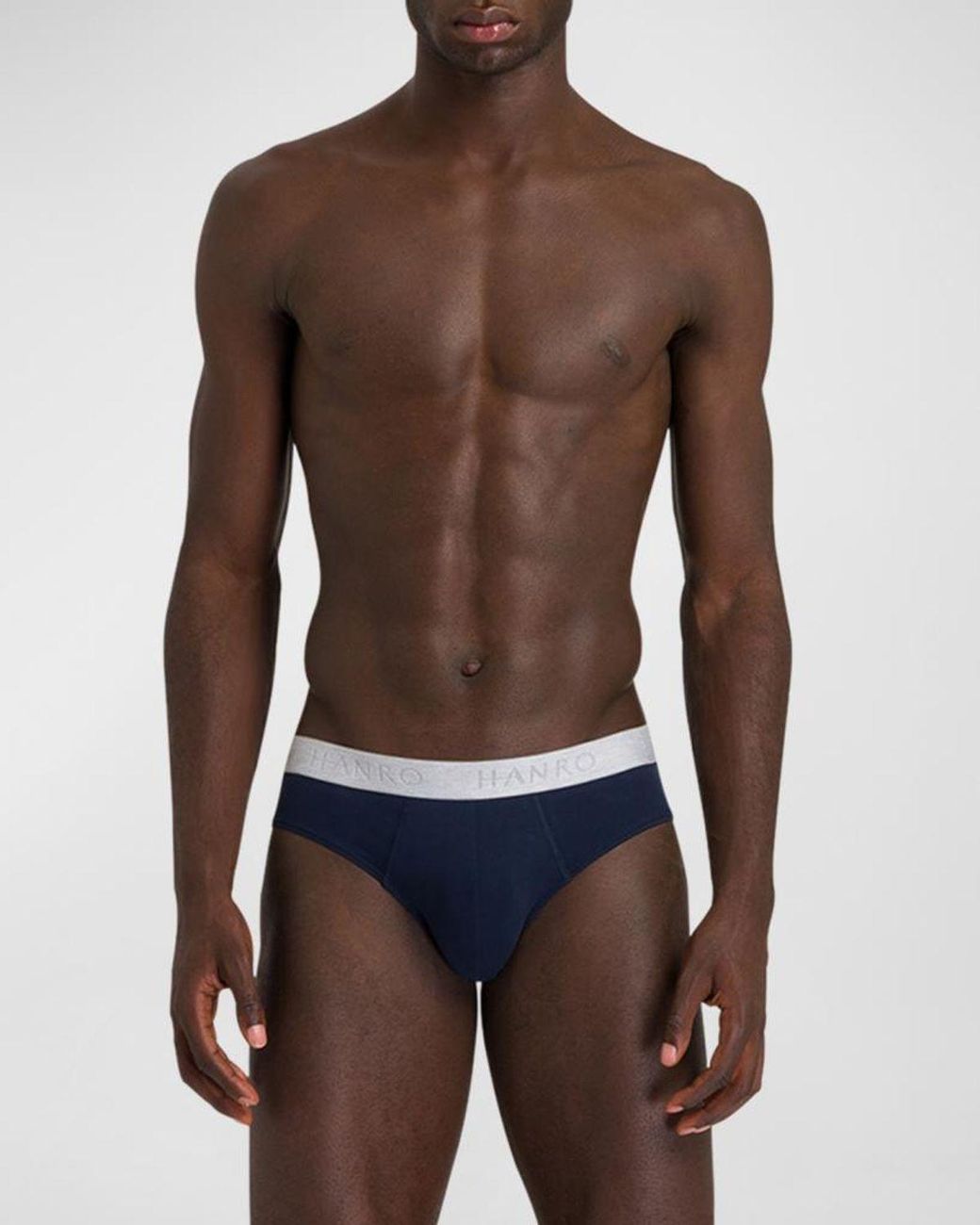 Hanro Blue Cotton Essentials Two-Pack Briefs for men
