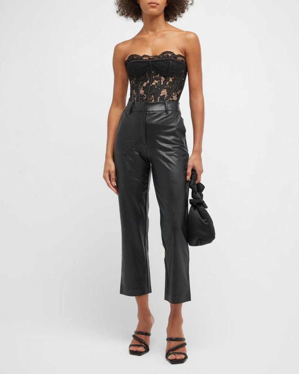 Commando Black Faux-Leather Ankle Pants