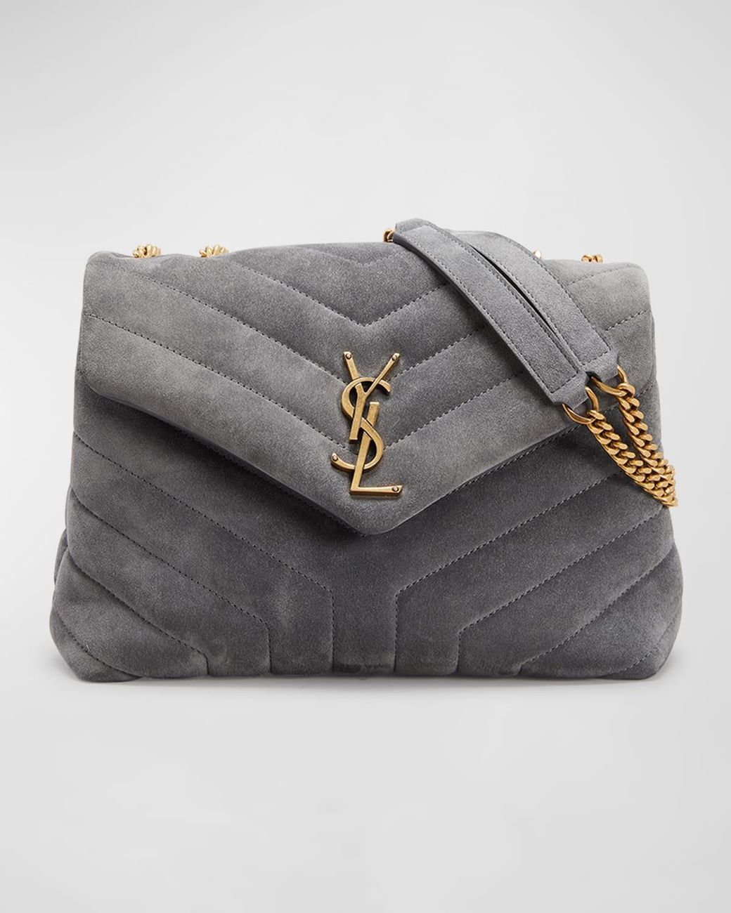 Saint Laurent Loulou Small Monogram Ysl Suede Vflap Shoulder Bag in