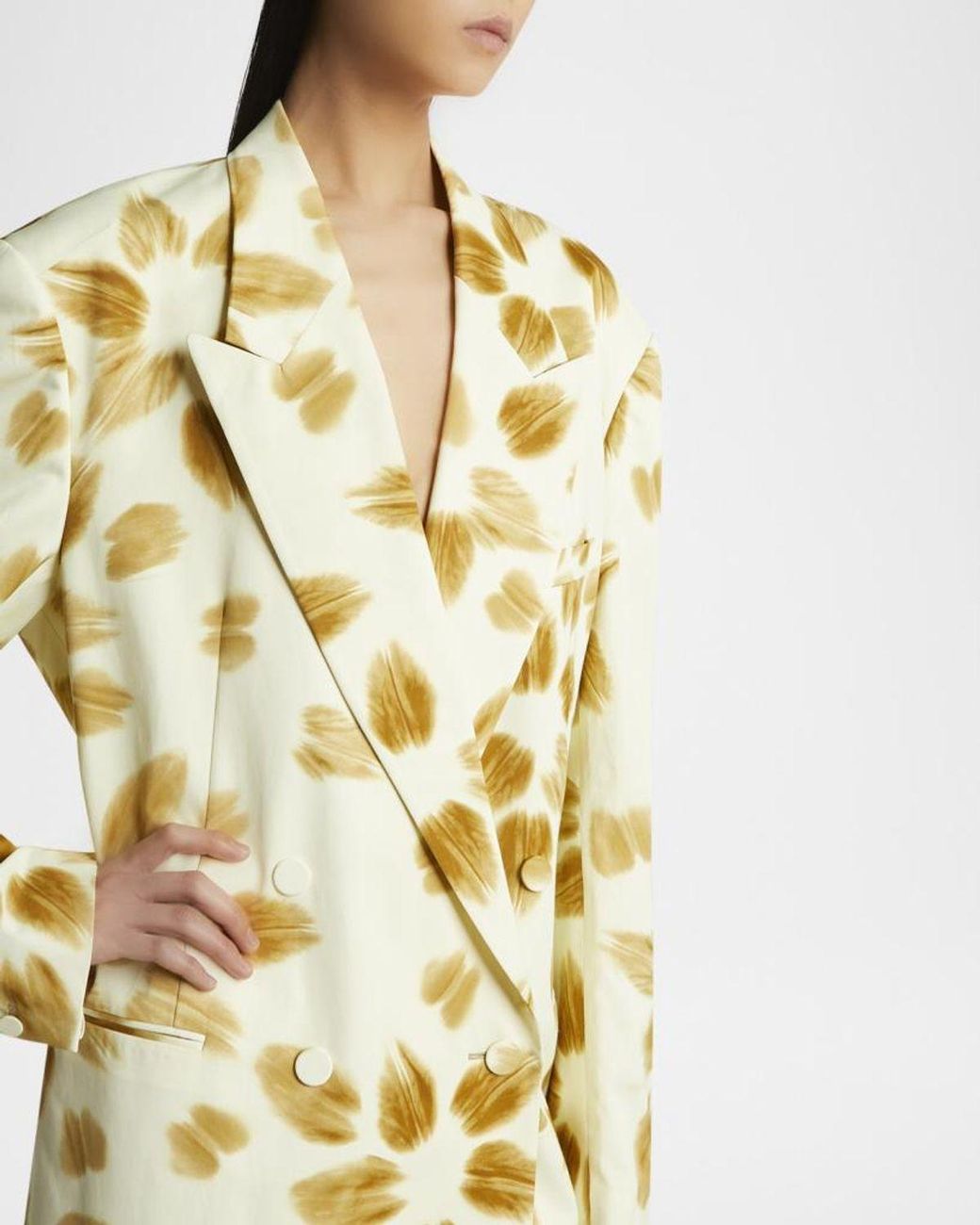 Dries Van Noten Metallic Blessy Oversized Double-Breasted Jacket