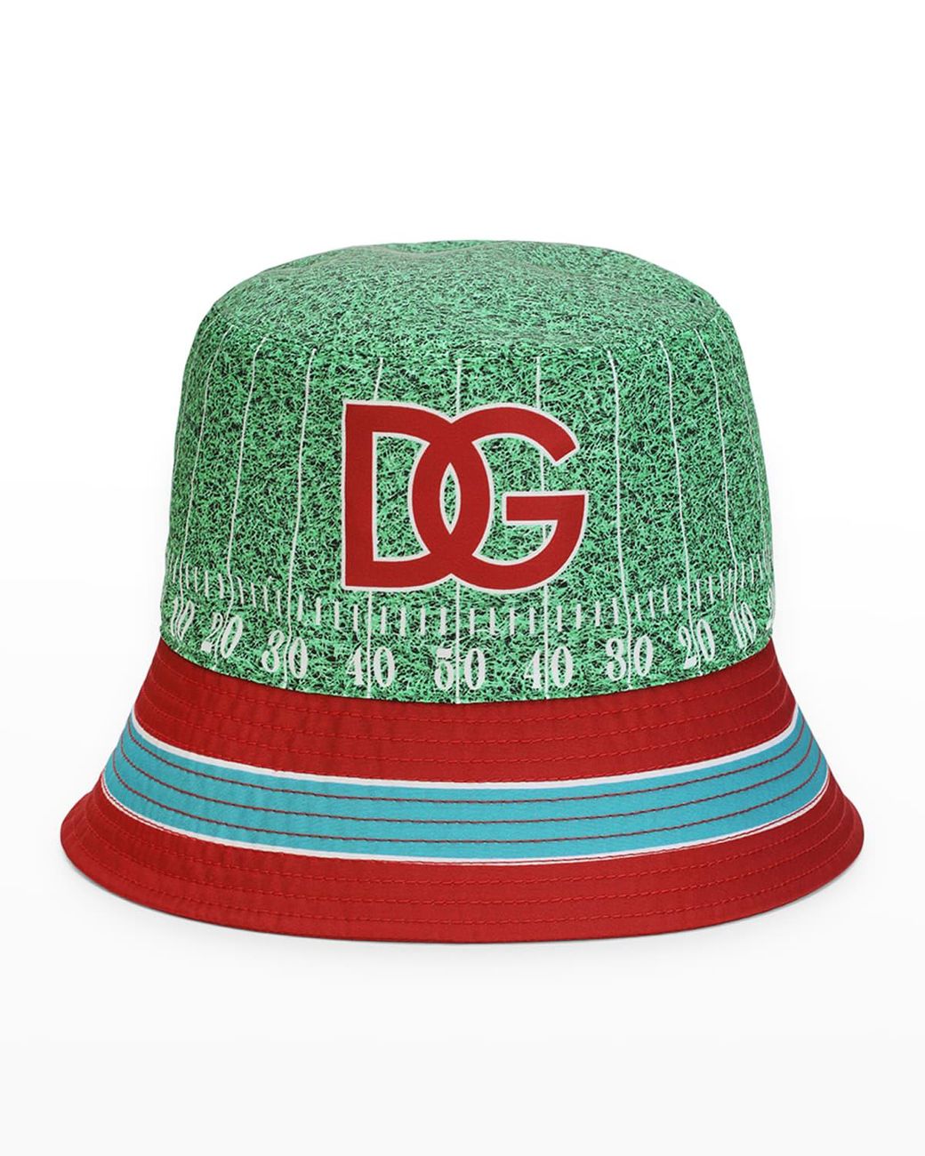 Dolce & Gabbana Dglogo & Football Field Print Bucket Hat in Green for
