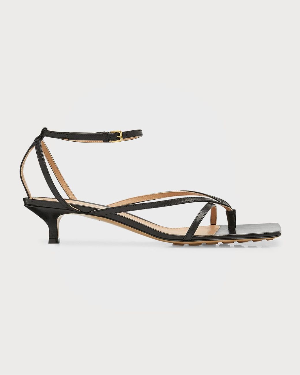 Bottega Veneta Stretch Multi strap Leather Sandals in Metallic Lyst