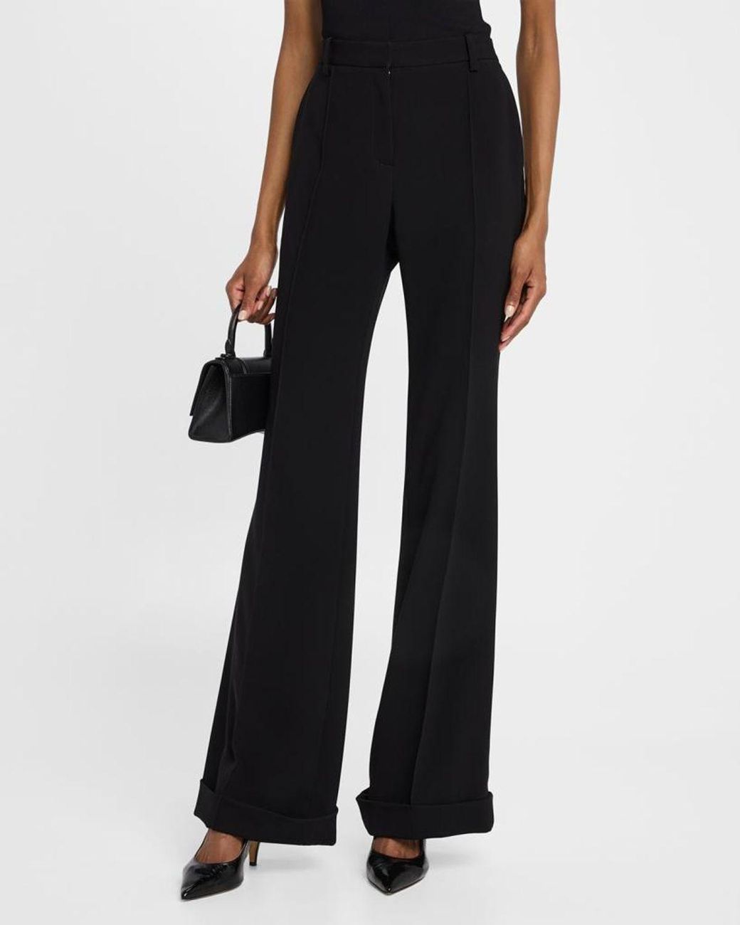 A.L.C. Black Max Cuffed Straight-Leg Pants