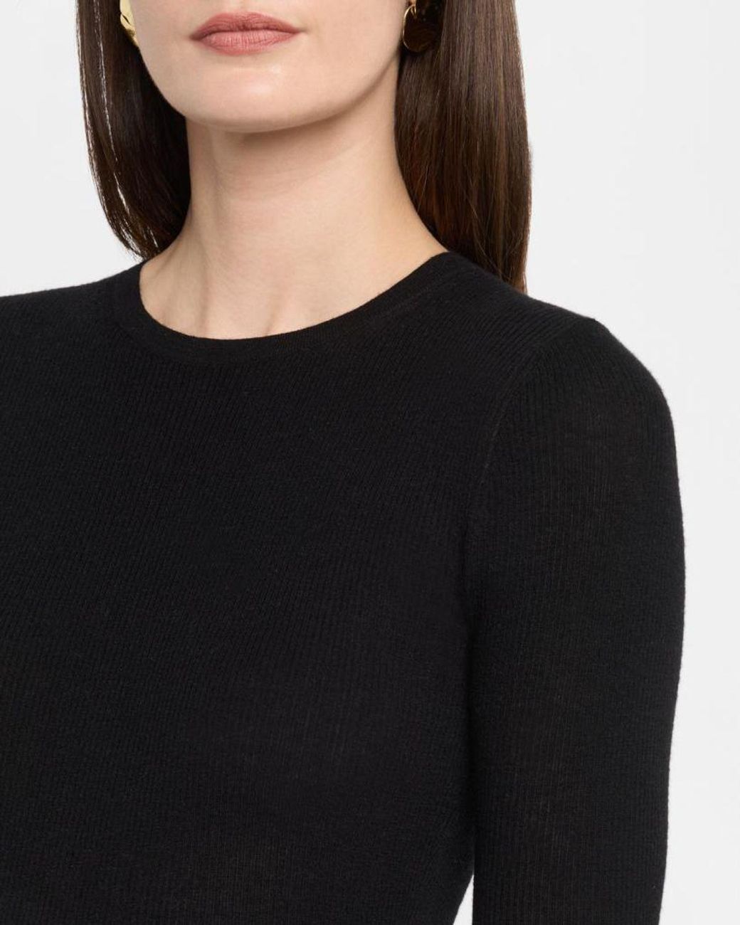 Michael Kors Black Hutton Ribbed Cashmere Pullover