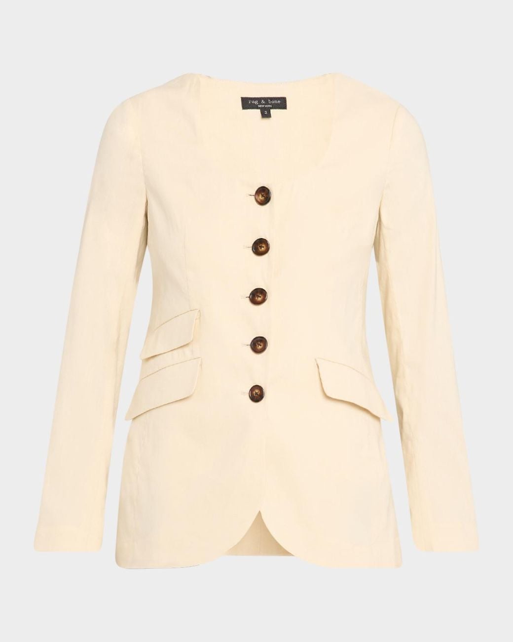 Rag & Bone Natural Roslyn Linen Blazer