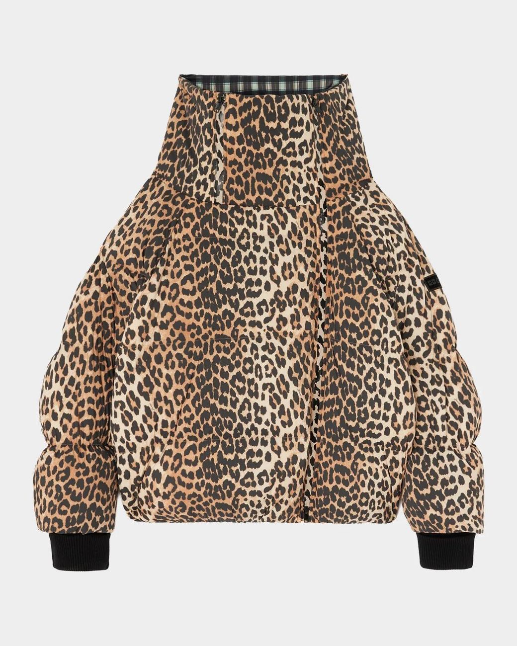 Ganni Natural Future Leopard-Printed Puffer Jacket