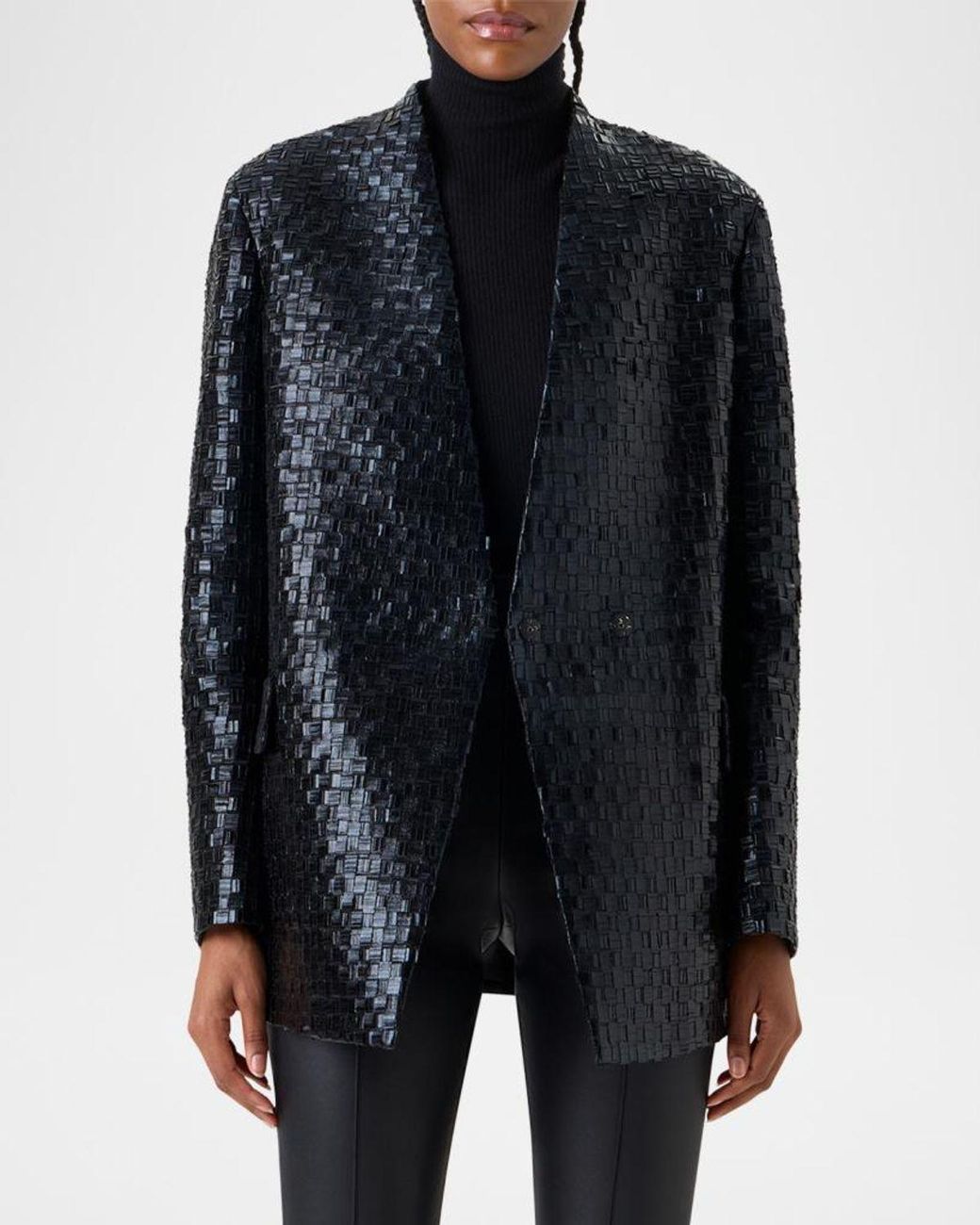 Akris Blue Kepler Techno Braided Jacket