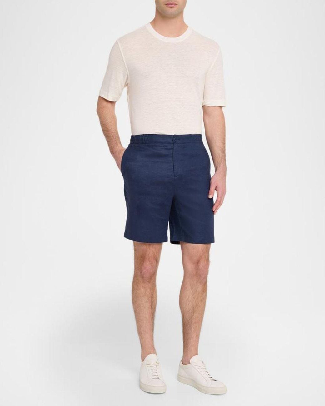 Bugatchi Blue Apos;S Aerolinen Drawstring Shorts for men
