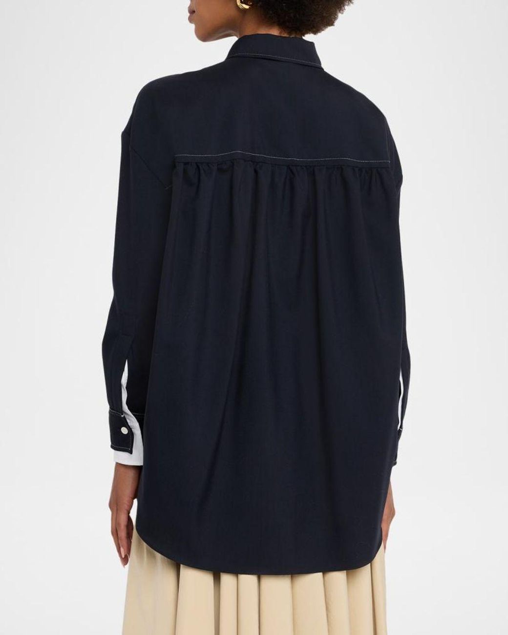 Marni Blue Double Contrast Cuff Button-Front Shirt