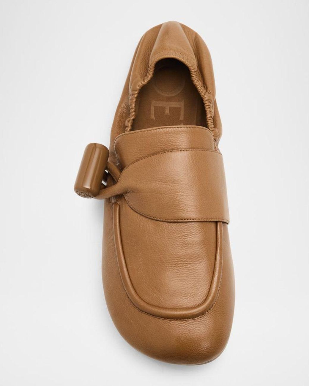 Loewe Natural Toggle Leather Loafers