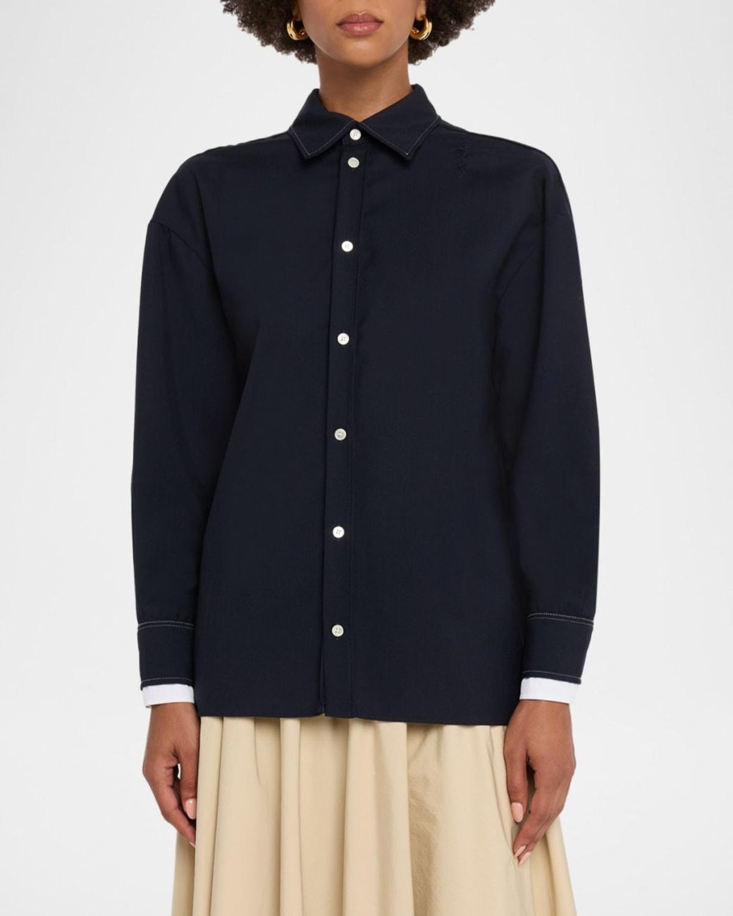 Marni Blue Double Contrast Cuff Button-Front Shirt
