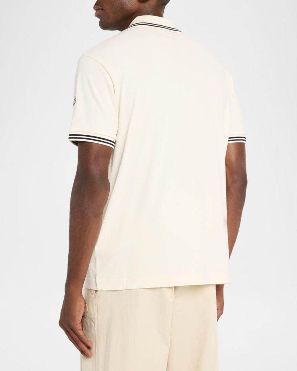 Moncler Natural Apos;S Logo Script Short Sleeve Polo for men