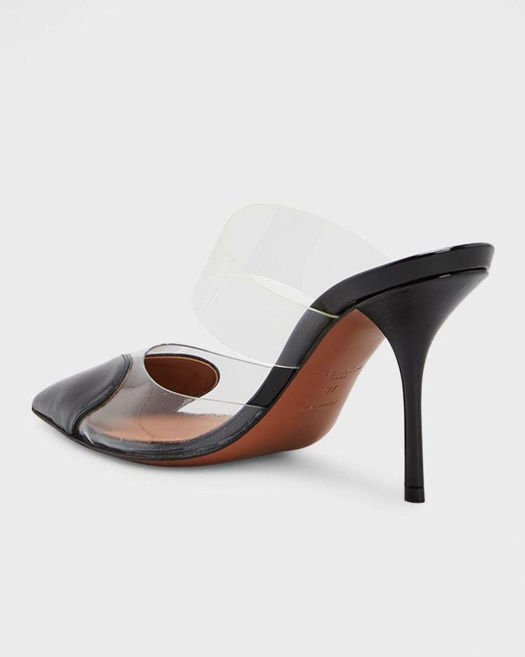 Alaïa Brown Clear Cap-toe Mule Pumps