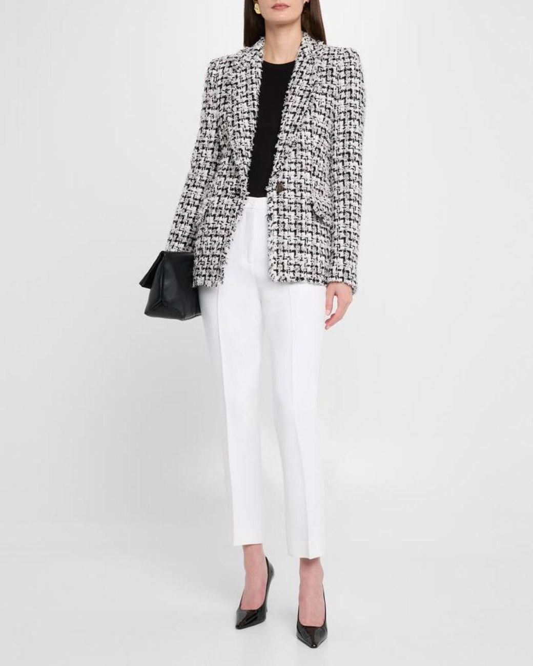 Michael Kors Black Hutton Ribbed Cashmere Pullover