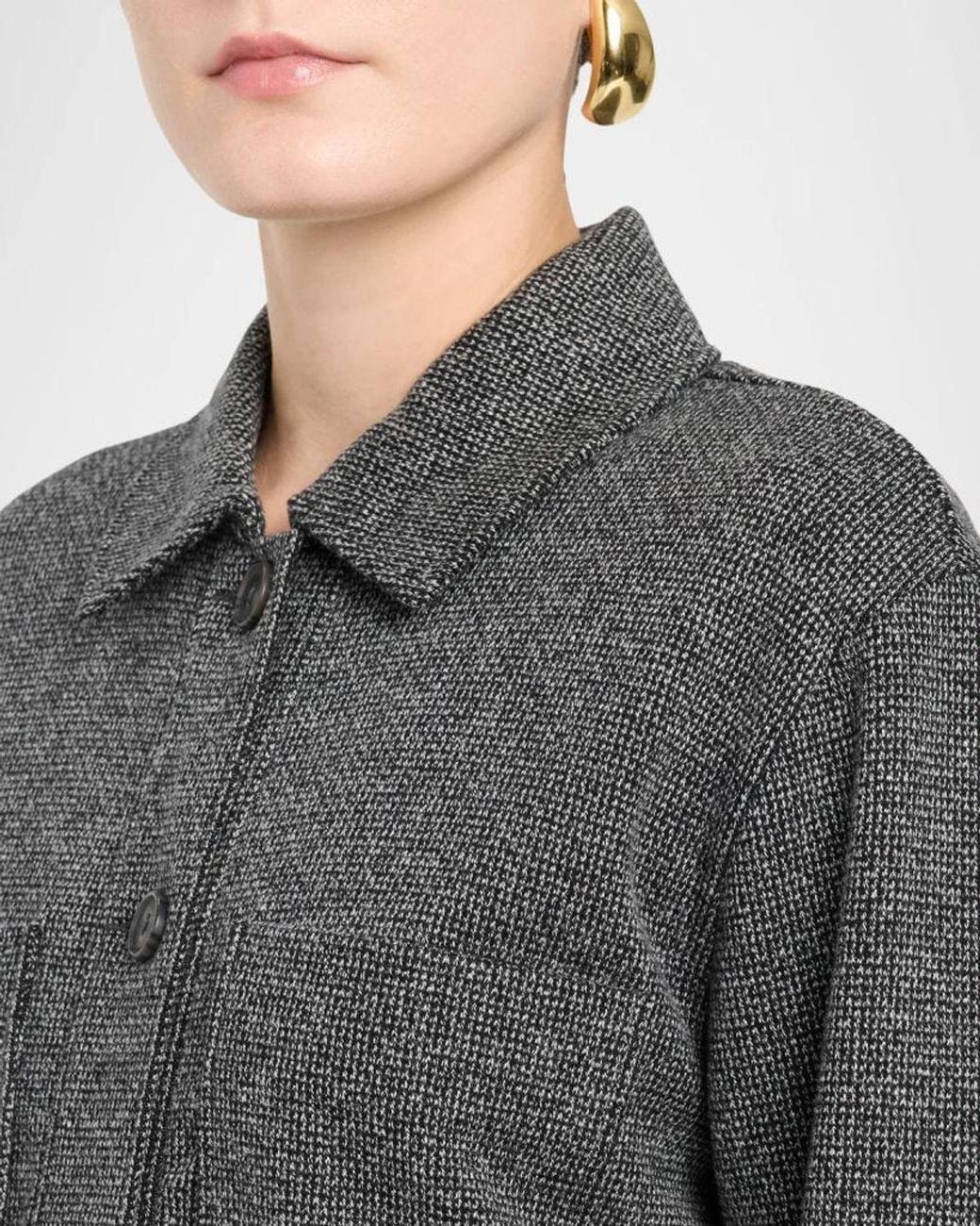Vince Gray Boxy Marled Jacket