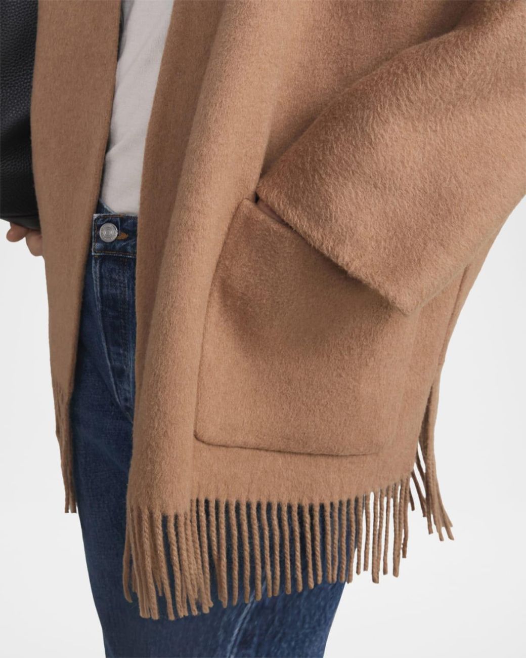 FRAME The Fringe Coat in Brown | Lyst