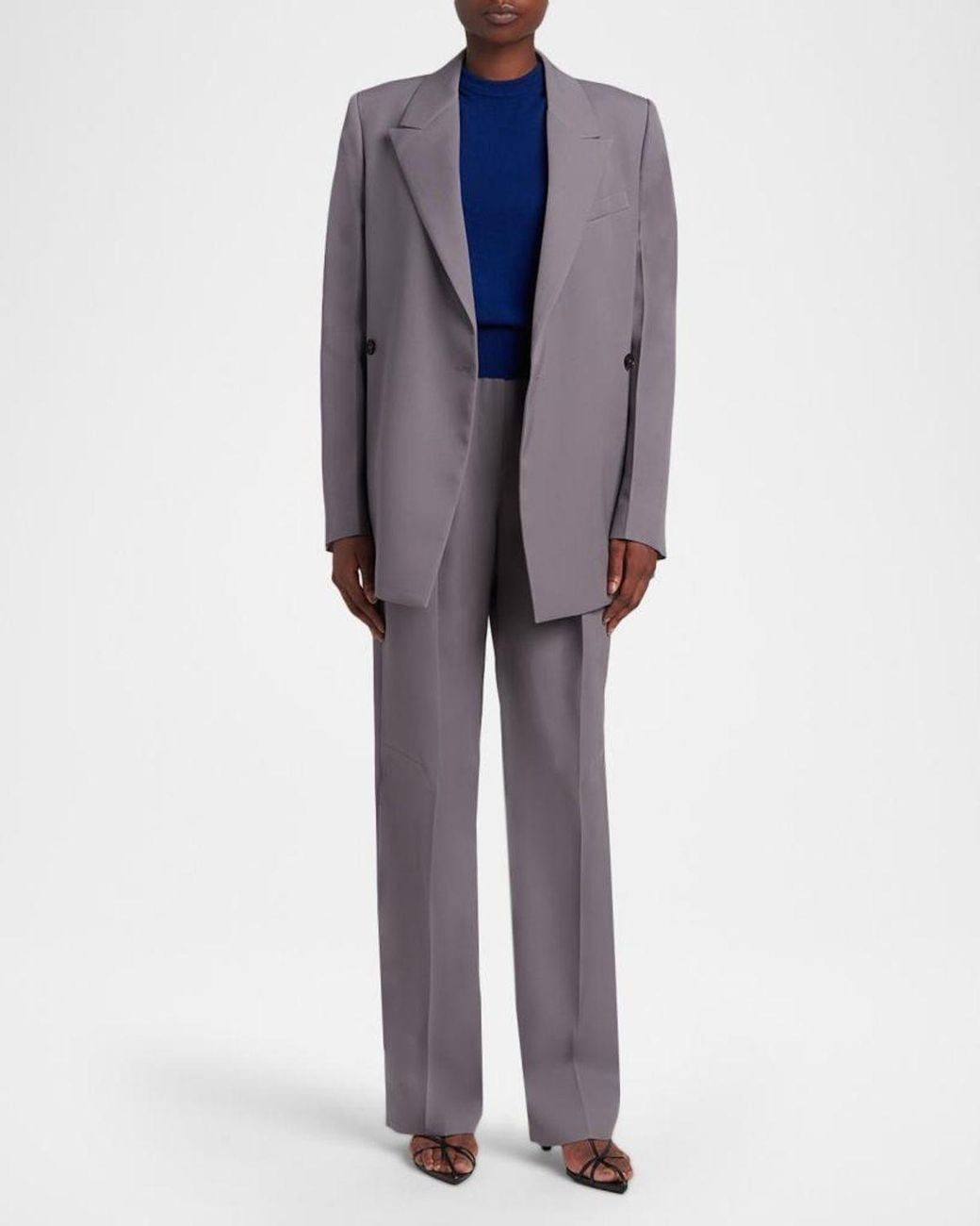 Jil Sander Purple Side Slits Double-Breasted Blazer Jacket
