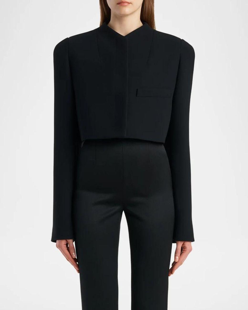 Khaite Black Samo Crop Single-Breasted Jacket