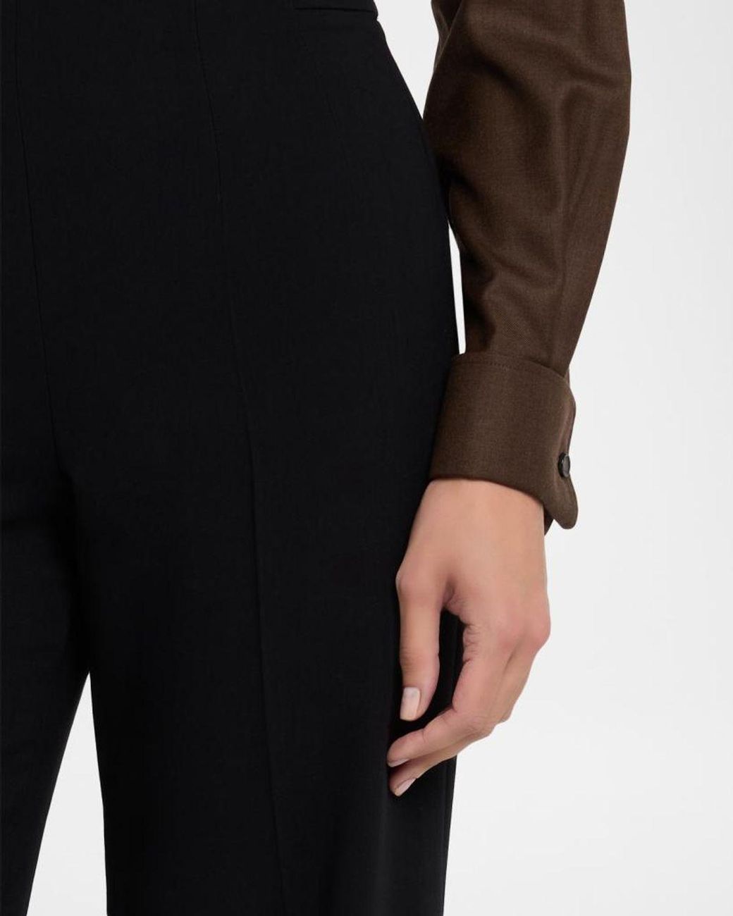 Akris Blue Double-Face Wool Bootcut Trousers