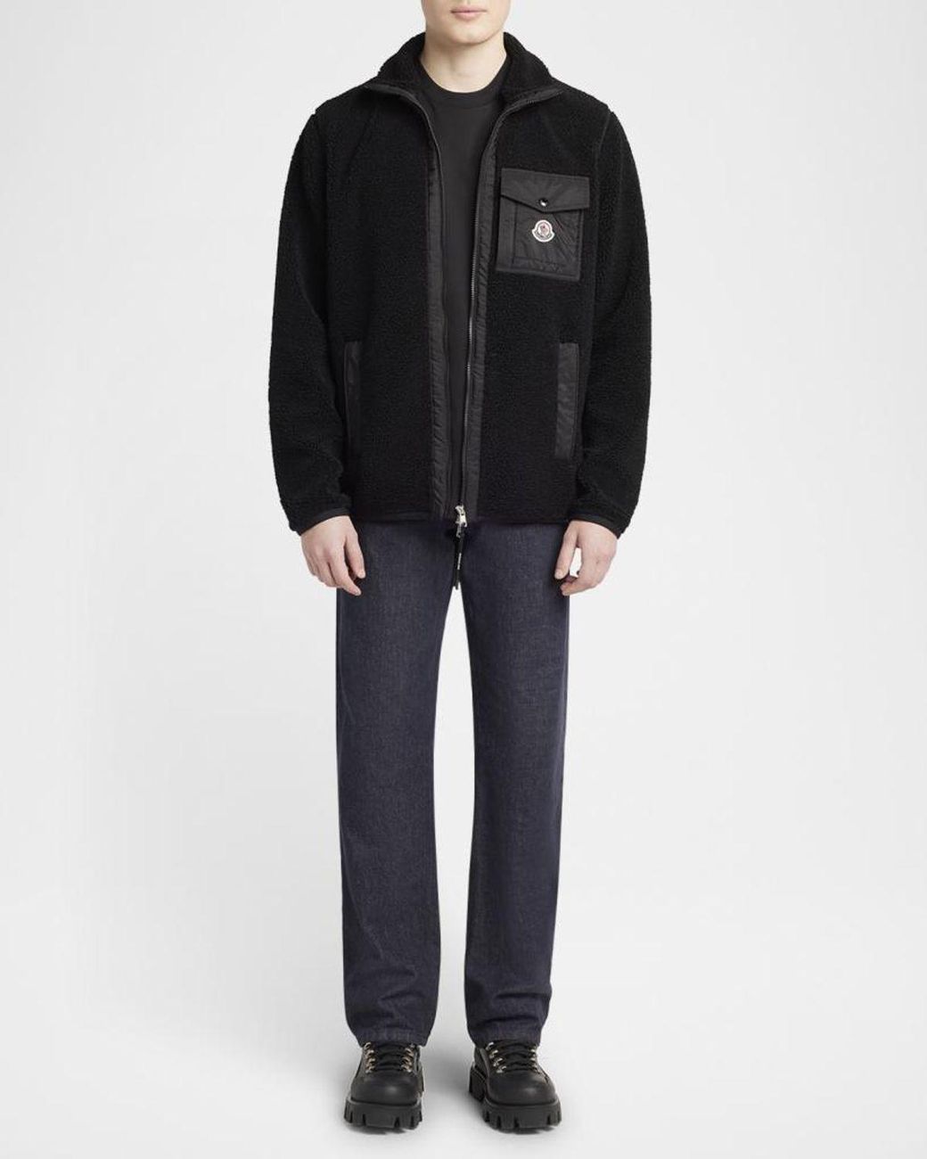 Moncler Black Apos;S Teddy Boucle Full-Zip Jacket for men