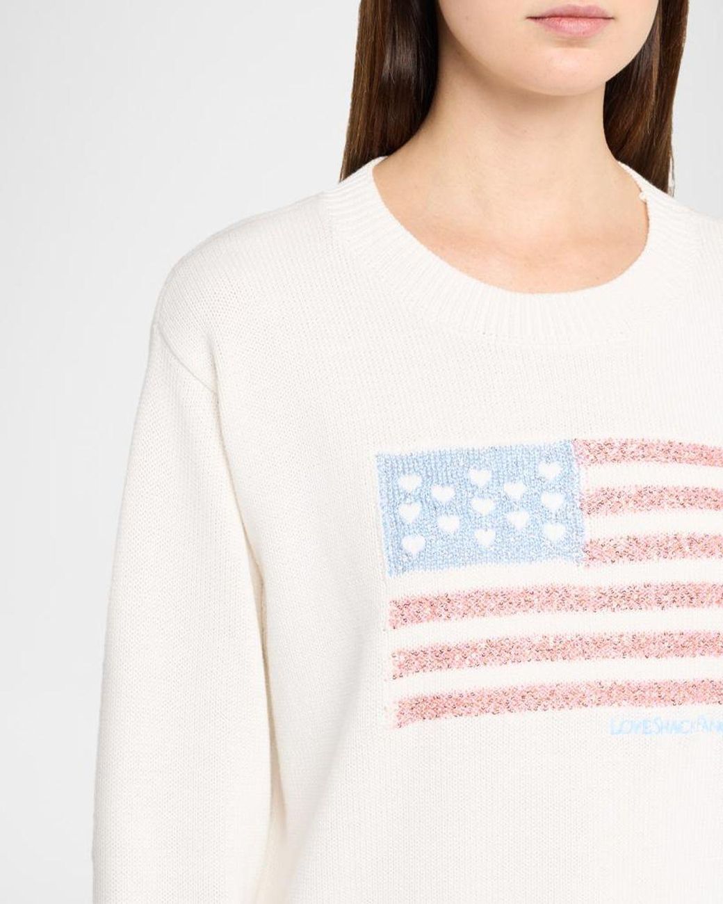 LoveShackFancy White Ty Flag Cotton Pullover
