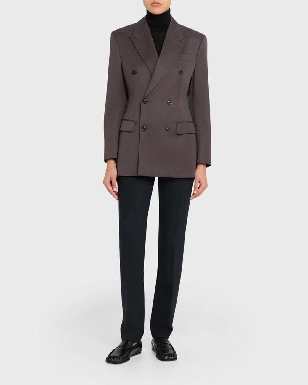 TONYWACK Brown Double-Breasted Wool Blazer