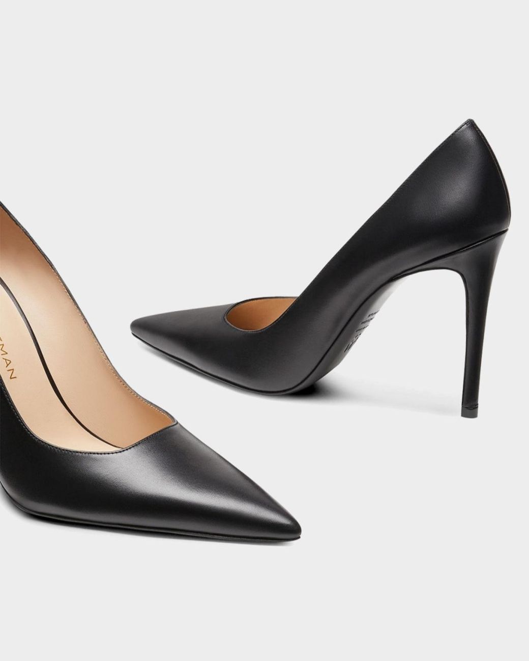 Stuart Weitzman Black 100Mm Stuart Power Leather Pumps