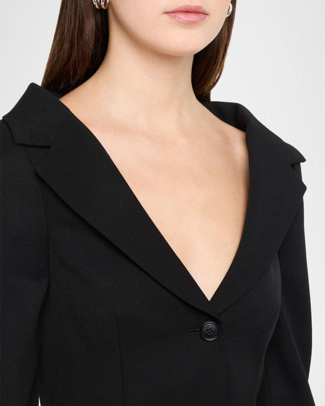 McQueen Black Off-The-Shoulder Single-Breasted Jacket