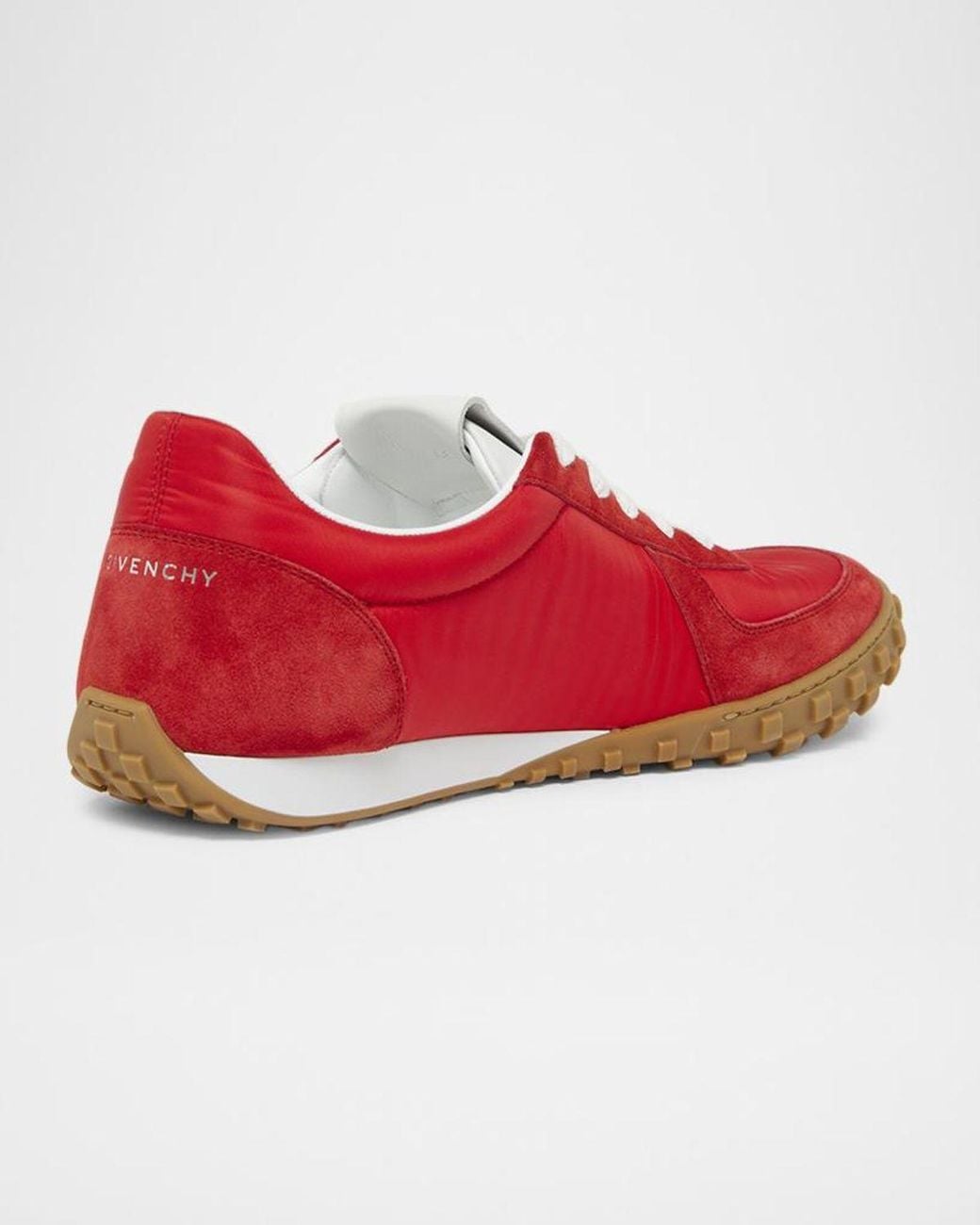 Givenchy Red Apos;S Glide Nylon/Suede Low-Top Runner Sneakers for men