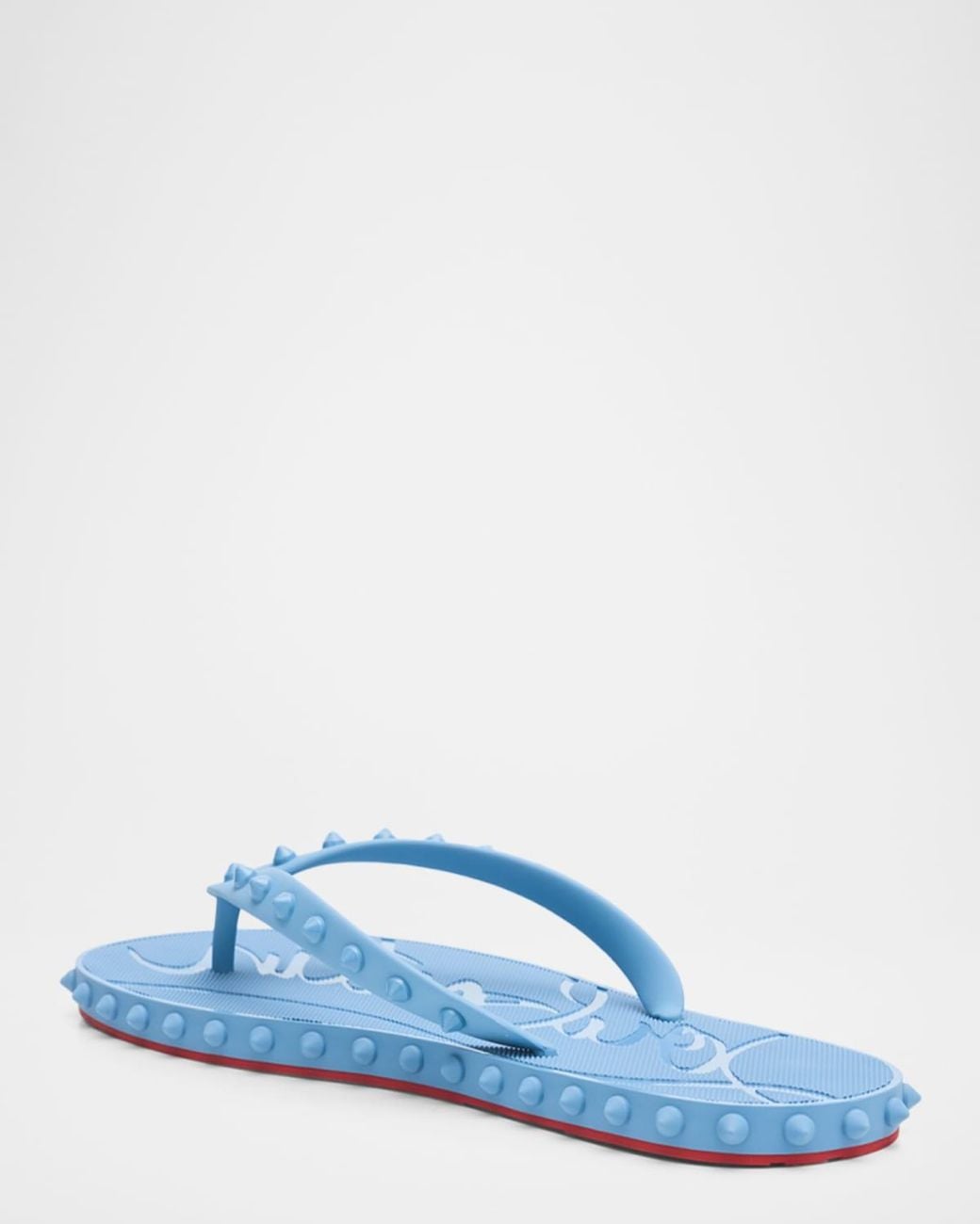Christian Louboutin Loubi Donna Spike Flip Flops in Bl…