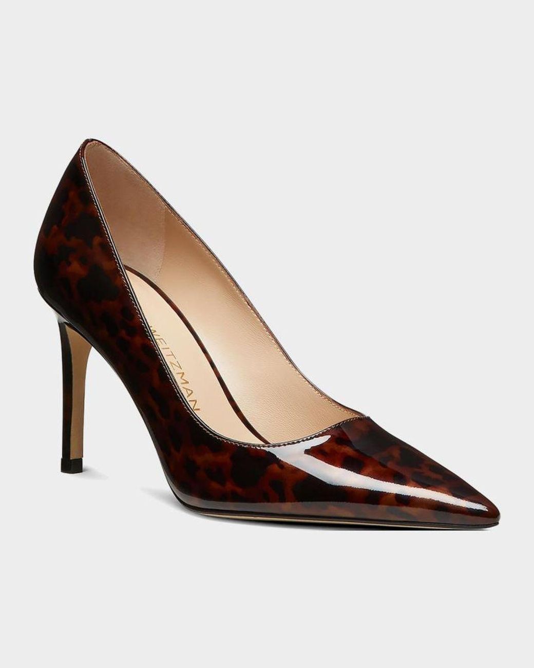 Stuart Weitzman Brown 85Mm Stuart Power Leather Pumps