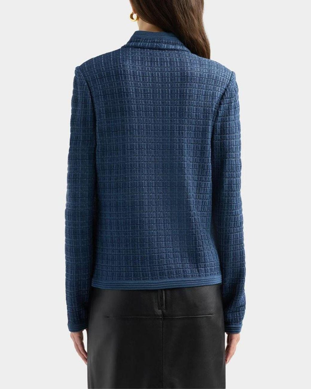 Misook Blue Rib-Knit Jacket