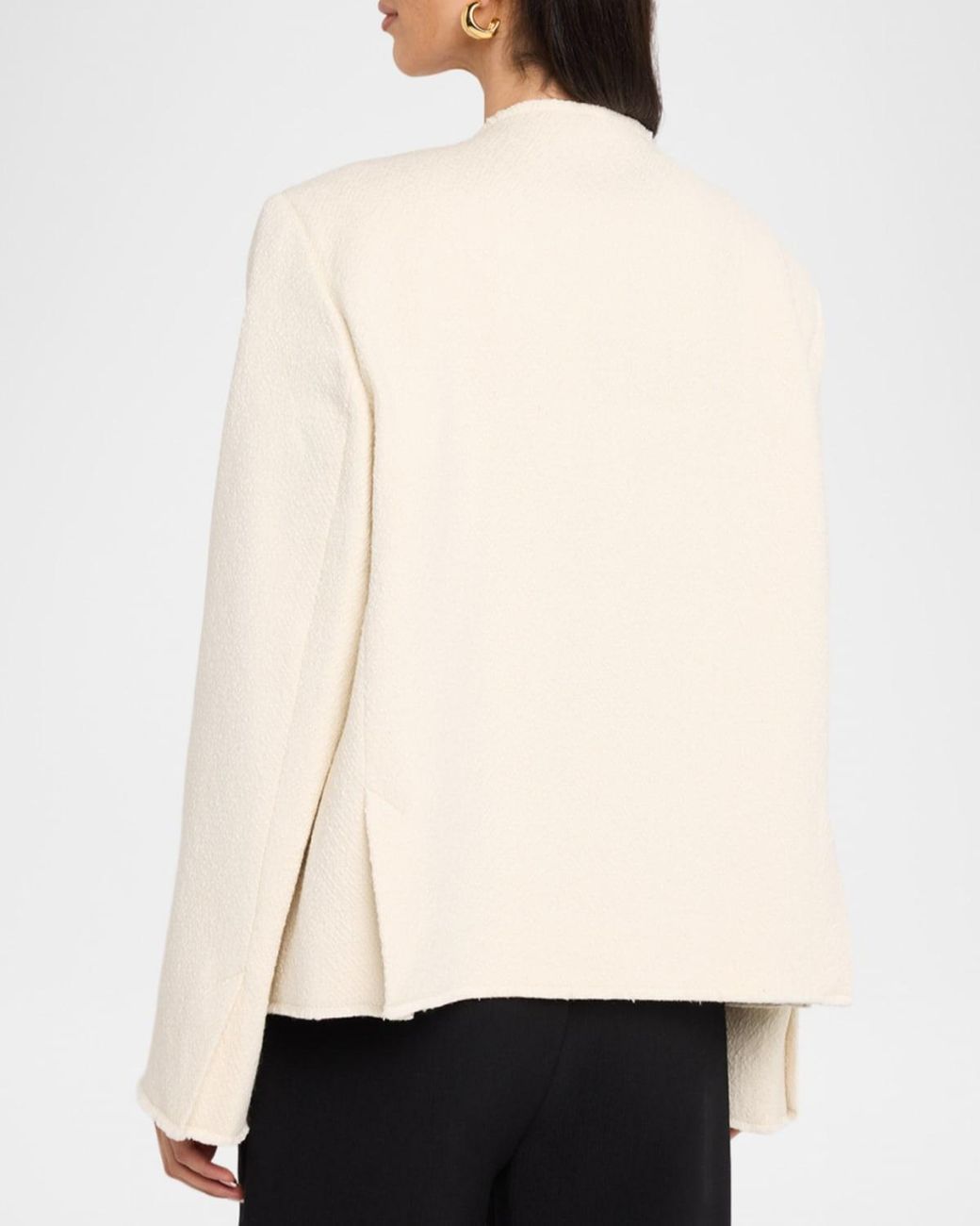 Totême Natural Open-Front Bouclé Blazer Jacket