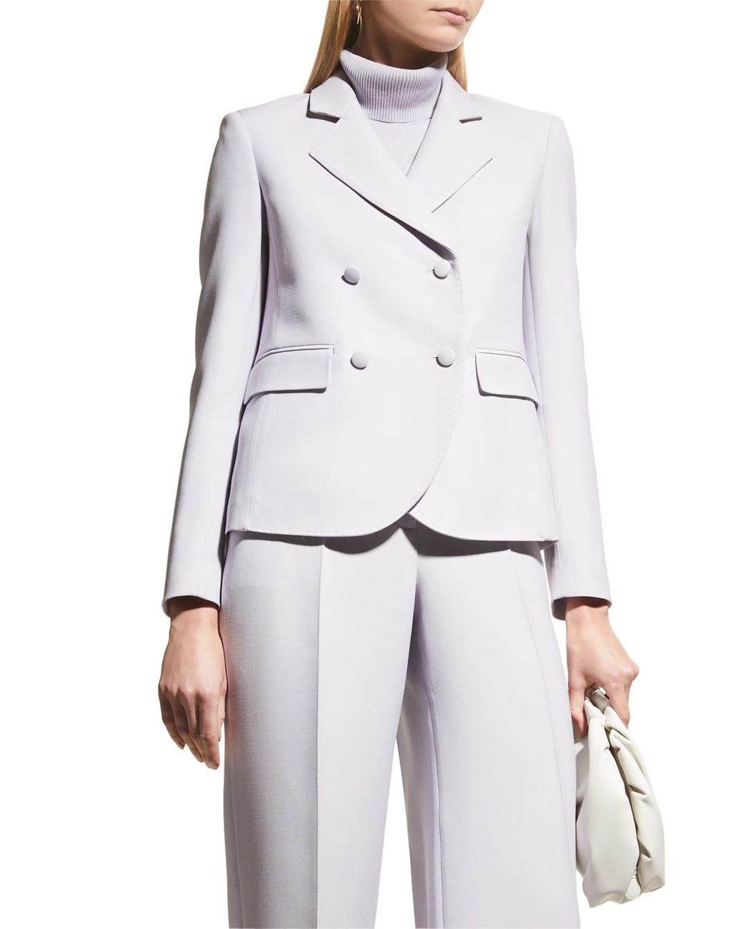 Lafayette 148 New York Curved Doublebreasted Blazer in White Lyst